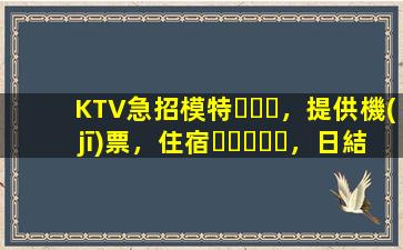 KTV急招模特，提供機(jī)票，住宿，日結(jié)